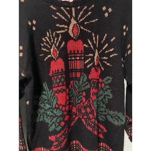 Vintage Nutcracker Christmas Light Black Sweater - Picture 2 of 6